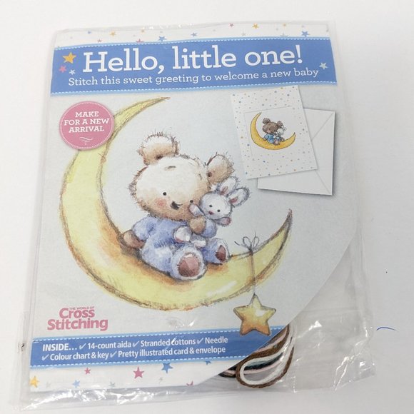 The World of Cross Stitching Hello Little One Greeting Card Sampler Kit - Picture 1 of 2